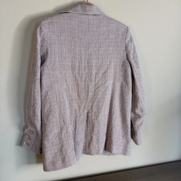 Free People We the Free Bowie Boyfrind Fit Oversized Two Button Blazer Plaid S - Picture 2 of 6